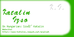 katalin izso business card